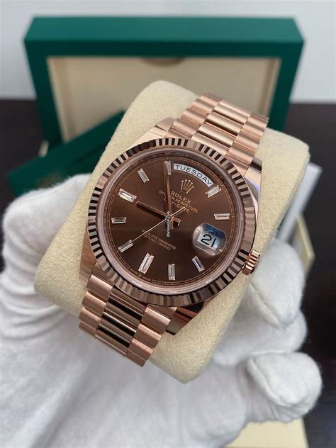 rolex day date 40 rose gold chocolate|Rolex Day-Date 40 228235.